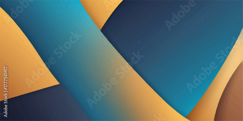 Abstract background vector illustration featuring a blank blue paper corner curl sheet template with light orange lines, texture, and a simple 3D art design pattern