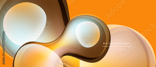 Abstract design features flowing shapes, warm colors. Orange, brown hues create dynamic visual effect. Modern background texture.