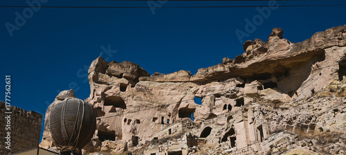 Volcanic Rock Formations and Cave Houses in Cappadocia, Turkey