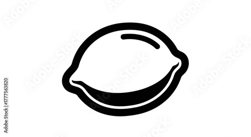 Simple black outline drawing of a lemon on a white background.