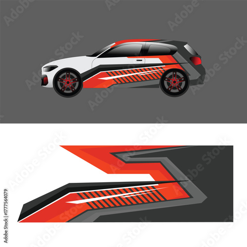 car wrap stripe sticker design vector. car body side stripe stickers
