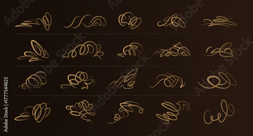 Elegant vintage swirl ornaments on a brown background. Perfect for CNC wood carving, laser engraving, furniture decor, and luxury wooden products.