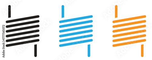 Metal spring icon vector set, metal spring vector icon in colorful trendy flat style illustration isolated on white background.