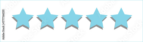 5 stars blue color vector isolated