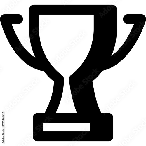 Trophy cup icon, success, award, and competition victory.