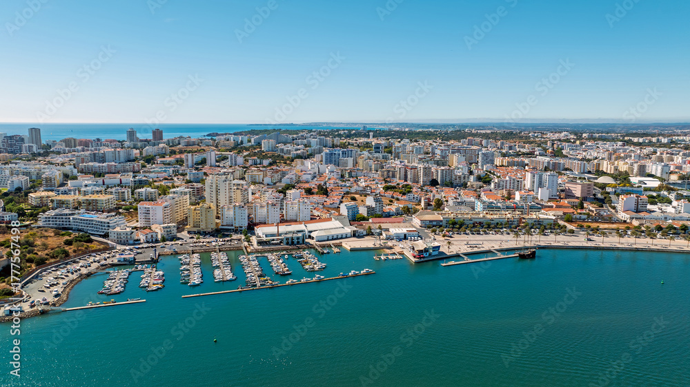 Fototapeta premium Aerial from the city Portimao in the Algarve Portugal