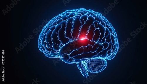 Stunning brain scan with glowing neural activity, perfect for medical research or cutting-edge technology concepts, visualizing innovative solutions