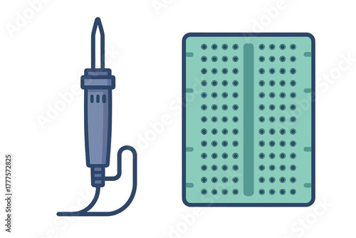 Soldering iron and breadboard essential tools for electronics engineering and DIY projects