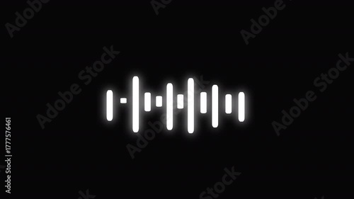 Minimalist Audio Waveform Animation on Black Background – Music Visualizer Loop