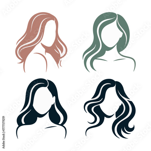 vector illustration of a woman with long hair