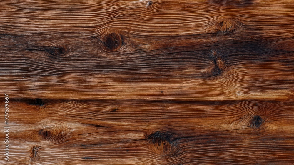 Naklejka premium Rich wooden texture with detailed grain patterns. AI image