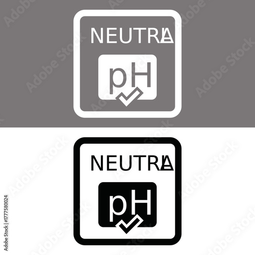 Neutra pH symbol indicating neutral acidity level in a product or solution vector