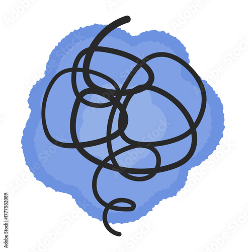 もやもや悩む気持ちを表すアイコンイラスト