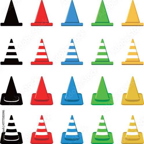 ロードコーン　三角コーン　パイロン　アイコン