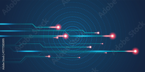 Background with a blue dot circle.