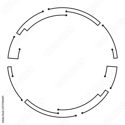 Minimalist circular design representing advanced technology and cybersecurity themes.