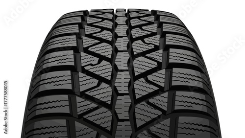 A closeup topdown view of a tire tread pattern