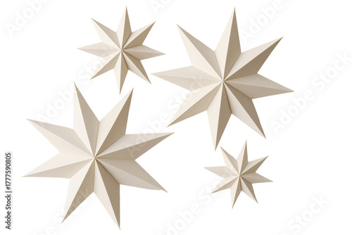 Paper stars. Christmas. Winter holidays. Decoration.