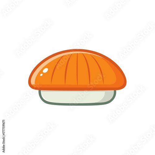 Cartoon Sushi Illustration with Salmon Roe and Rice