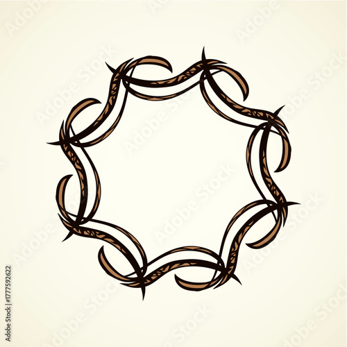 Old cute romantic book ribbon bow swirly tag swoosh element isolated on white paper card backdrop. Freehand black ink pen outline drawn curly corner sketchy in artistic rustic curlicue scrawl style