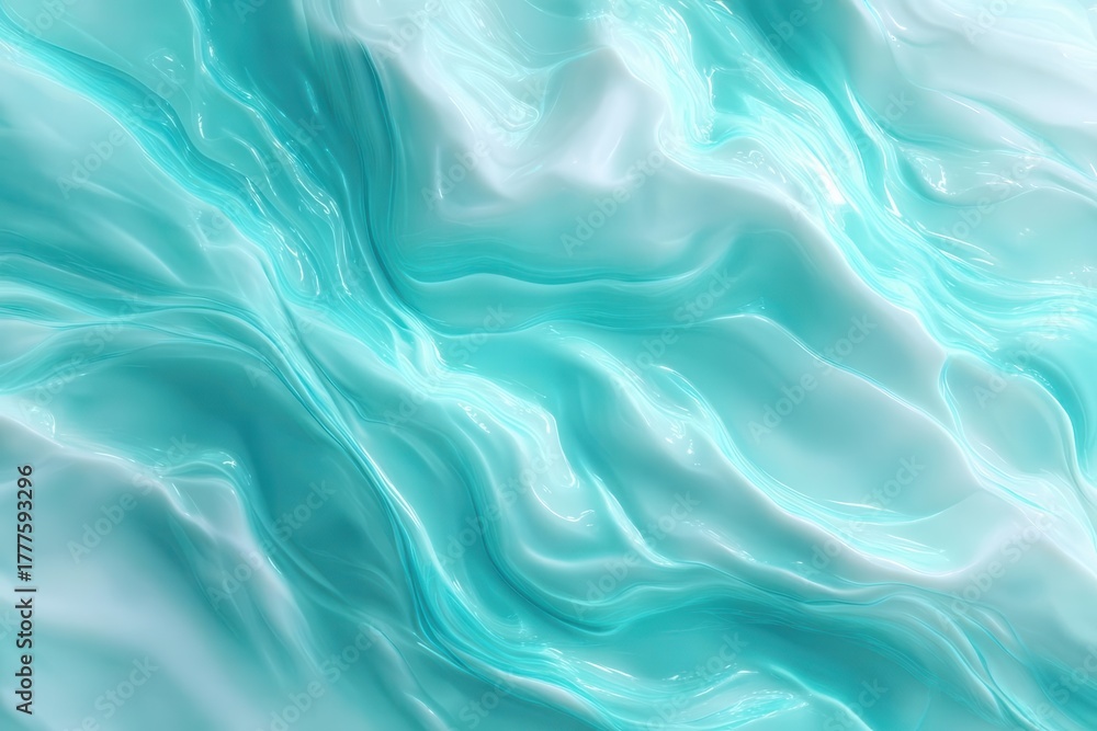 Obraz premium Abstract Turquoise Waves Seamless Water Texture Background