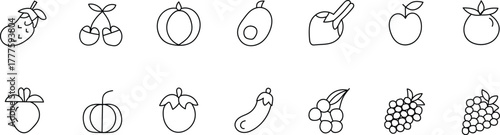 Minimal outline drawings of christmas ornaments and festive holiday decorations
