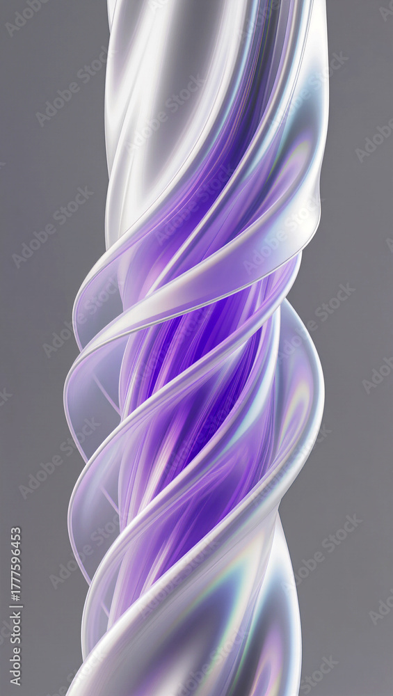 Naklejka premium Swirling layers create a mesmerizing blend of purple and white hues