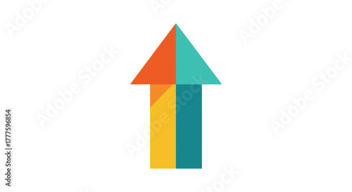 Free Download Colorful Arrow Pointing Upward on White Background. - GFXLoad