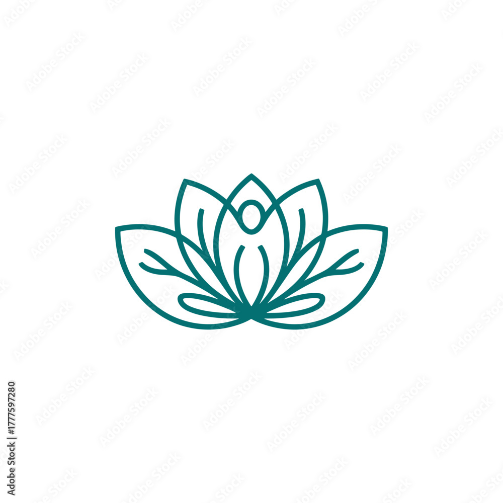 Fototapeta premium Abstract Yoga Pose Vector Logo