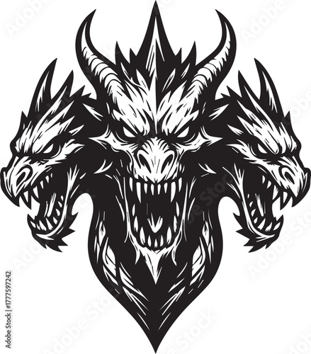 Hydra Head Tattoo Design Vector