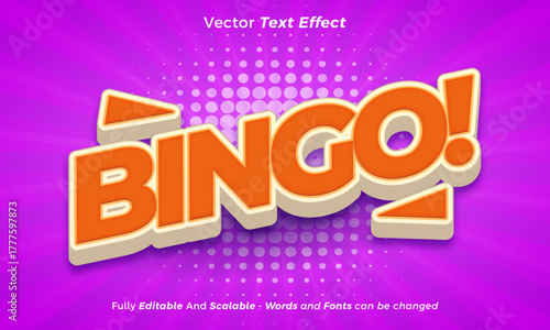 Bingo 3d editable text effect