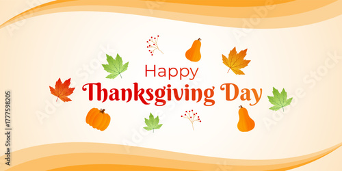 Vector illustration of Happy Thanksgiving social media template