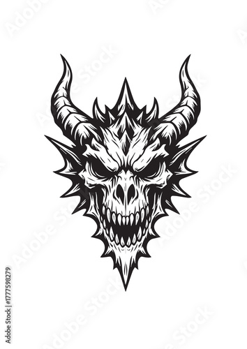 Draconian Head tatoo design 