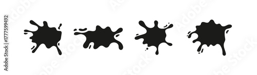 Paint Splats Set Gradient. Soft and gradient effects. Blurred round shapes, color and light gradations. Vector illustration.