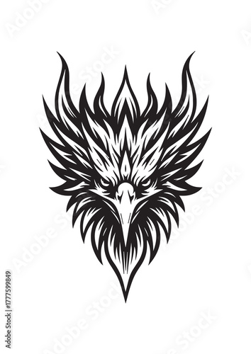 Phoenix Head Tattoo Design