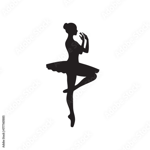 Elegant ballerina silhouette performing a pirouette spin