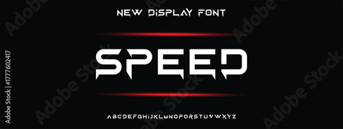 Speed Design Modern abstract digital alphabet font. Minimal technology typography, Creative urban sport fashion futuristic font and with numbers. vector illustration.