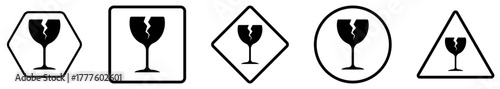Set of vector illustration of a fragile symbol