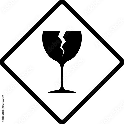 vector illustration of a fragile sign