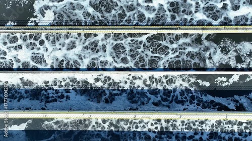 Wastewater treatment plant aeration basins, industrial water treatment process, environmental engineering infrastructure