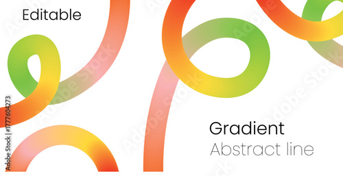 Colorful Gradient Abstract Line on White Background – Modern Flow Wave Design for Minimal Posters and Branding