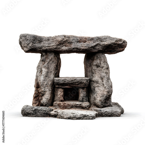 Historic stone structure located in a natural setting during daylight hours