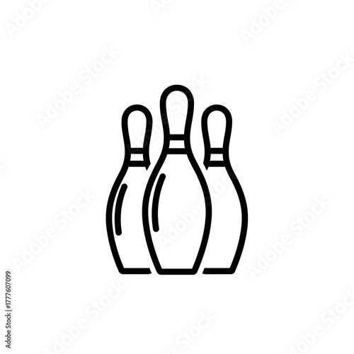 Bowling Pins Icon – Sports and Entertainment Game Vector Illustration
