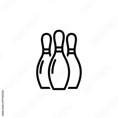 Bowling Pins Icon – Sports and Entertainment Game Vector Illustration