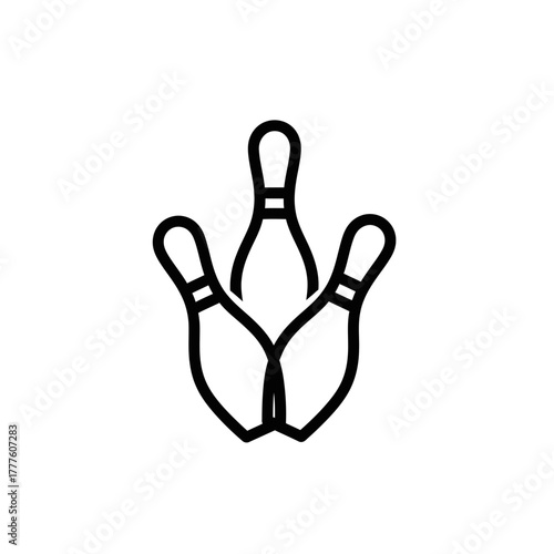 Bowling Pins Icon – Sports and Entertainment Game Vector Illustration