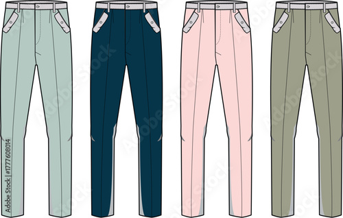 Collection of Stylish Trousers A Fashionable Vector Illustration