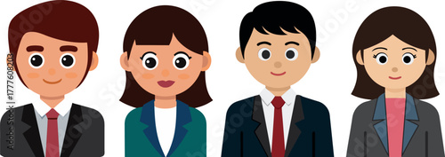 business team illustration, corporate people artwork, businessman and woman vector, office teamwork design, professional staff illustration, leadership corporate art, workplace cartoon design, success