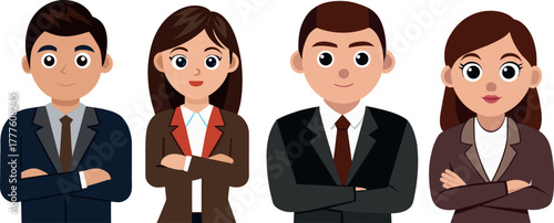 business team illustration, corporate people artwork, businessman and woman vector, office teamwork design, professional staff illustration, leadership corporate art, workplace cartoon design, success