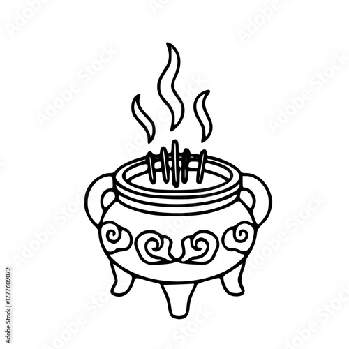 Traditional Chinese Incense Burner With Smoke