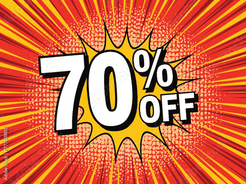 70 Percent Discount Explosion Style Sale Banner